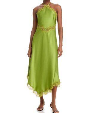 A.L.C. Lucia Lace Trim Dress-Green